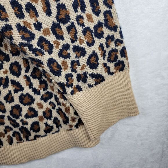 Crown & Ivory Sweater Size 2X Pullover Hi Low Hem Hi Neck Oversize Animal Print - Picture 5 of 10